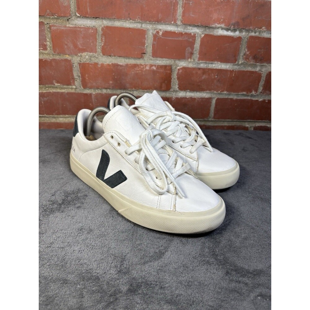 Veja Campo Leather White California Low Top Shoes Unisex Used Womens US 9